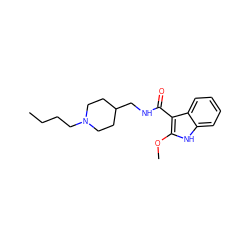 CCCCN1CCC(CNC(=O)c2c(OC)[nH]c3ccccc23)CC1 ZINC000013744379