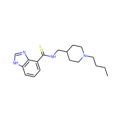 CCCCN1CCC(CNC(=S)c2cccc3[nH]cnc23)CC1 ZINC000169322874