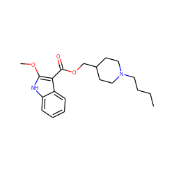 CCCCN1CCC(COC(=O)c2c(OC)[nH]c3ccccc23)CC1 ZINC000013744377