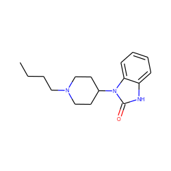 CCCCN1CCC(n2c(=O)[nH]c3ccccc32)CC1 ZINC000004475311