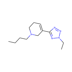 CCCCN1CCC=C(c2nnn(CC)n2)C1 ZINC000013739805