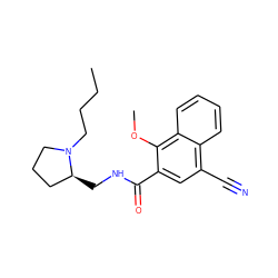 CCCCN1CCC[C@@H]1CNC(=O)c1cc(C#N)c2ccccc2c1OC ZINC000001535916