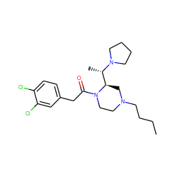 CCCCN1CCN(C(=O)Cc2ccc(Cl)c(Cl)c2)[C@@H]([C@H](C)N2CCCC2)C1 ZINC000013863721