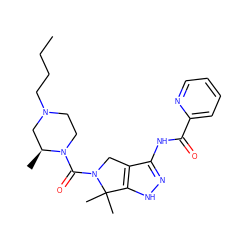 CCCCN1CCN(C(=O)N2Cc3c(NC(=O)c4ccccn4)n[nH]c3C2(C)C)[C@@H](C)C1 ZINC000149359993