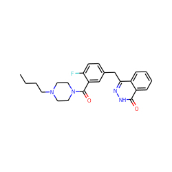 CCCCN1CCN(C(=O)c2cc(Cc3n[nH]c(=O)c4ccccc34)ccc2F)CC1 ZINC000040424295