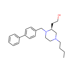 CCCCN1CCN(Cc2ccc(-c3ccccc3)cc2)[C@@H](CCO)C1 ZINC000169310665