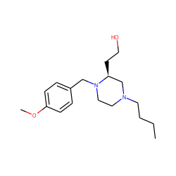 CCCCN1CCN(Cc2ccc(OC)cc2)[C@@H](CCO)C1 ZINC000169310666