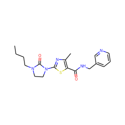 CCCCN1CCN(c2nc(C)c(C(=O)NCc3cccnc3)s2)C1=O ZINC000103236142