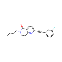 CCCCN1CCc2nc(C#Cc3cccc(F)c3)ccc2C1=O ZINC000066103710