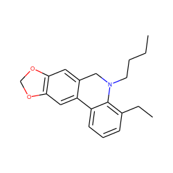 CCCCN1Cc2cc3c(cc2-c2cccc(CC)c21)OCO3 ZINC000028641746