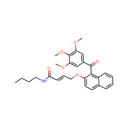 CCCCNC(=O)/C=C/COc1ccc2ccccc2c1C(=O)c1cc(OC)c(OC)c(OC)c1 ZINC000034802597