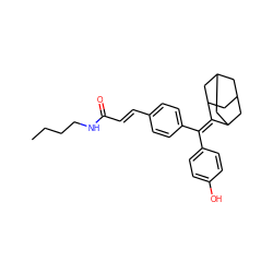 CCCCNC(=O)/C=C/c1ccc(C(=C2C3CC4CC(C3)CC2C4)c2ccc(O)cc2)cc1 ZINC001772630191