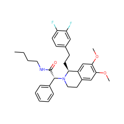 CCCCNC(=O)[C@@H](c1ccccc1)N1CCc2cc(OC)c(OC)cc2[C@@H]1CCc1ccc(F)c(F)c1 ZINC000045497060