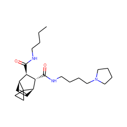 CCCCNC(=O)[C@@H]1[C@@H]2C=C[C@H]([C@H]1C(=O)NCCCCN1CCCC1)C21CC1 ZINC000168408483