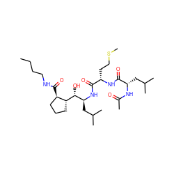 CCCCNC(=O)[C@@H]1CCC[C@H]1[C@H](O)[C@H](CC(C)C)NC(=O)[C@H](CCSC)NC(=O)[C@H](CC(C)C)NC(C)=O ZINC000014960477