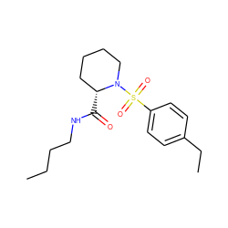 CCCCNC(=O)[C@@H]1CCCCN1S(=O)(=O)c1ccc(CC)cc1 ZINC000013441893