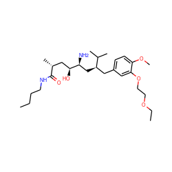 CCCCNC(=O)[C@H](C)C[C@H](O)[C@@H](N)C[C@H](Cc1ccc(OC)c(OCCOCC)c1)C(C)C ZINC000014967503