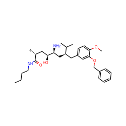 CCCCNC(=O)[C@H](C)C[C@H](O)[C@@H](N)C[C@H](Cc1ccc(OC)c(OCc2ccccc2)c1)C(C)C ZINC000014967495