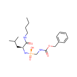 CCCCNC(=O)[C@H](CC(C)C)N[P@](=O)(O)CNC(=O)OCc1ccccc1 ZINC000299844534