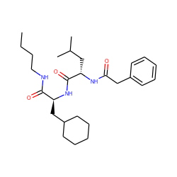 CCCCNC(=O)[C@H](CC1CCCCC1)NC(=O)[C@H](CC(C)C)NC(=O)Cc1ccccc1 ZINC000029552791