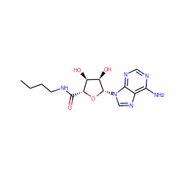 CCCCNC(=O)[C@H]1O[C@@H](n2cnc3c(N)ncnc32)[C@H](O)[C@@H]1O ZINC000013604513