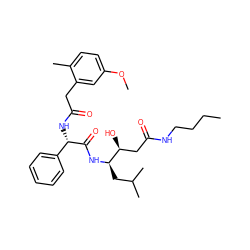 CCCCNC(=O)C[C@H](O)[C@@H](CC(C)C)NC(=O)[C@@H](NC(=O)Cc1cc(OC)ccc1C)c1ccccc1 ZINC000026718562