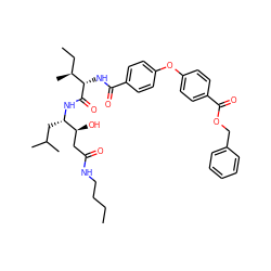 CCCCNC(=O)C[C@H](O)[C@H](CC(C)C)NC(=O)[C@@H](NC(=O)c1ccc(Oc2ccc(C(=O)OCc3ccccc3)cc2)cc1)[C@@H](C)CC ZINC000084725210