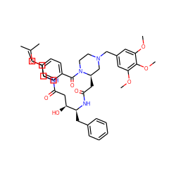 CCCCNC(=O)C[C@H](O)[C@H](Cc1ccccc1)NC(=O)C[C@@H]1CN(Cc2cc(OC)c(OC)c(OC)c2)CCN1C(=O)c1ccc(OC(C)C)cc1 ZINC000026942588