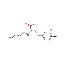 CCCCNC(=O)C1=C(Nc2ccc(C)c(C)c2)SCC1=O ZINC000101701112