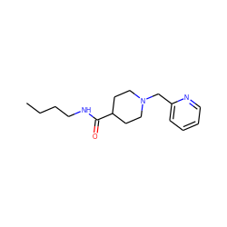 CCCCNC(=O)C1CCN(Cc2ccccn2)CC1 ZINC000004535518