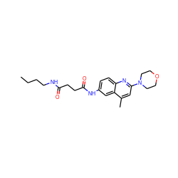 CCCCNC(=O)CCC(=O)Nc1ccc2nc(N3CCOCC3)cc(C)c2c1 ZINC000004437423