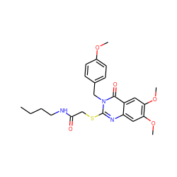 CCCCNC(=O)CSc1nc2cc(OC)c(OC)cc2c(=O)n1Cc1ccc(OC)cc1 ZINC000002975769