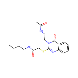 CCCCNC(=O)CSc1nc2ccccc2c(=O)n1CCNC(C)=O ZINC000002971752