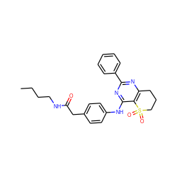 CCCCNC(=O)Cc1ccc(Nc2nc(-c3ccccc3)nc3c2S(=O)(=O)CCC3)cc1 ZINC000096927476