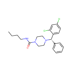 CCCCNC(=O)N1CCN([C@@H](c2ccccc2)c2ccc(Cl)cc2Cl)CC1 ZINC000049055554