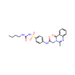 CCCCNC(=O)NS(=O)(=O)c1ccc(NC(=O)Cn2c(C)nc3ccccc3c2=O)cc1 ZINC001772594411