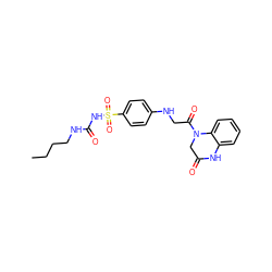 CCCCNC(=O)NS(=O)(=O)c1ccc(NCC(=O)N2CC(=O)Nc3ccccc32)cc1 ZINC001772593250