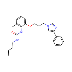 CCCCNC(=O)Nc1c(C)cccc1OCCCn1cnc(-c2ccccc2)c1 ZINC000013827815