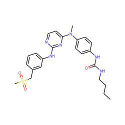 CCCCNC(=O)Nc1ccc(N(C)c2ccnc(Nc3cccc(CS(C)(=O)=O)c3)n2)cc1 ZINC000014945155