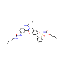 CCCCNC(=O)Nc1ccc2nc(CCC)n(Cc3ccc(-c4ccccc4S(=O)(=O)NC(=O)OCCCC)cc3)c(=O)c2c1 ZINC000003842958