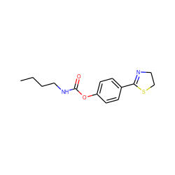 CCCCNC(=O)Oc1ccc(C2=NCCS2)cc1 ZINC000004394394