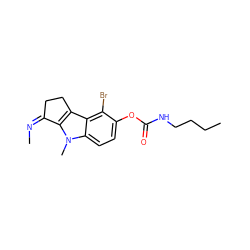 CCCCNC(=O)Oc1ccc2c(c1Br)c1c(n2C)/C(=N\C)CC1 ZINC000027716083