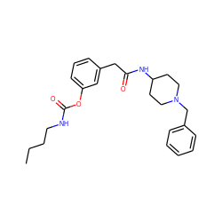 CCCCNC(=O)Oc1cccc(CC(=O)NC2CCN(Cc3ccccc3)CC2)c1 ZINC000066259596