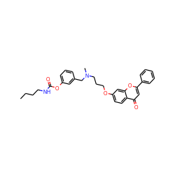 CCCCNC(=O)Oc1cccc(CN(C)CCCOc2ccc3c(=O)cc(-c4ccccc4)oc3c2)c1 ZINC000013781334