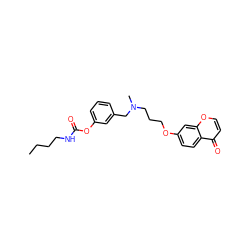 CCCCNC(=O)Oc1cccc(CN(C)CCCOc2ccc3c(=O)ccoc3c2)c1 ZINC000049035576