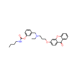 CCCCNC(=O)Oc1cccc(CN(CC)CCCOc2ccc3c(=O)c4ccccc4oc3c2)c1 ZINC000013781336