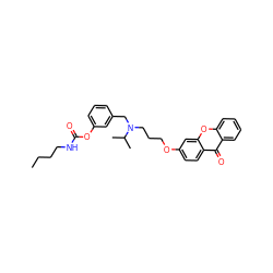 CCCCNC(=O)Oc1cccc(CN(CCCOc2ccc3c(=O)c4ccccc4oc3c2)C(C)C)c1 ZINC000013781340