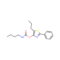 CCCCNC(=O)Oc1nc(-c2ccccc2)sc1CCC ZINC000013822617