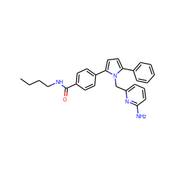 CCCCNC(=O)c1ccc(-c2ccc(-c3ccccc3)n2Cc2cccc(N)n2)cc1 ZINC000035879284