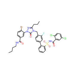 CCCCNC(=O)c1ccc(Br)c(-n2nc(CCC)n(Cc3ccc(-c4ccccc4S(=O)(=O)NC(=O)c4cc(Cl)ccc4Cl)cc3F)c2=O)c1 ZINC000095547559